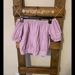Miami small Lavender purple off the shoulder crop top